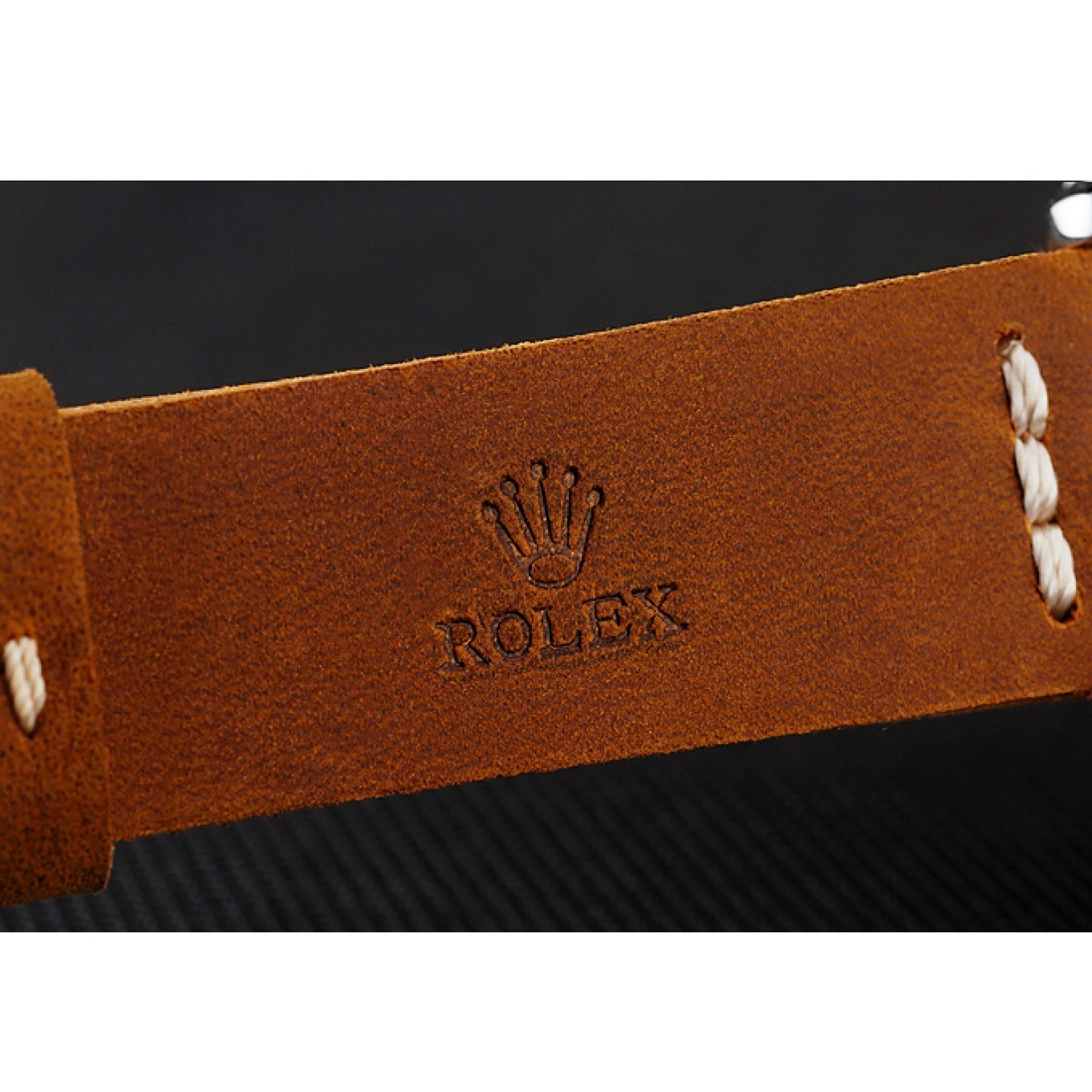 Aaa replica Black Dial Bracelet Rolex 1453859 Brown Silver Leather Yacht Master Case 0807